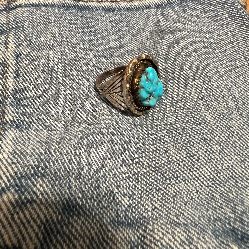 Real turquoise/Navajo ring